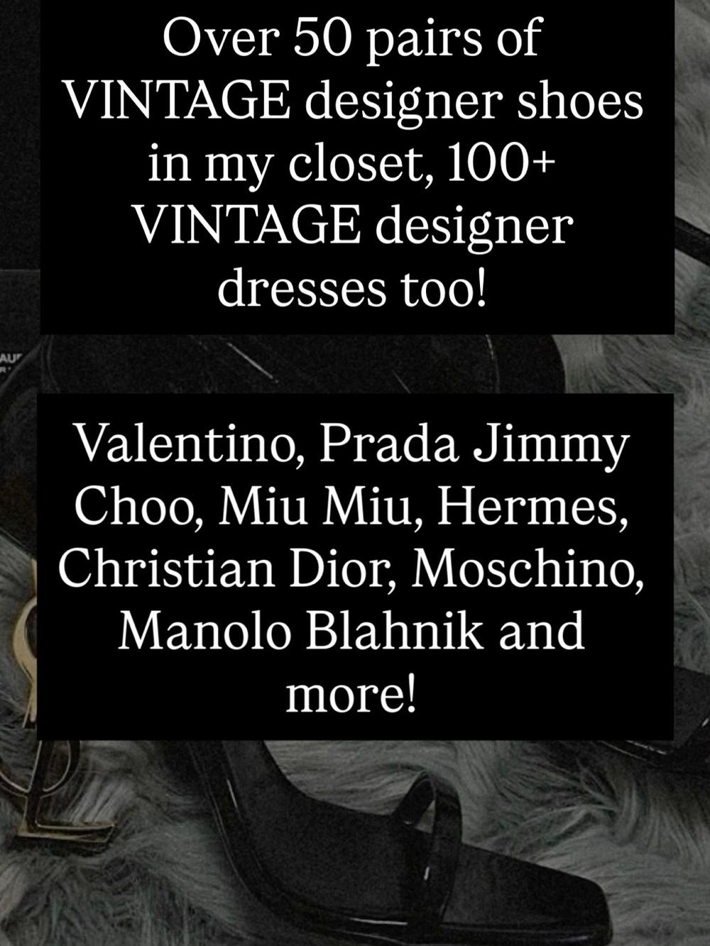 VINTAGE DESIGNER SHOES AND DRESSES